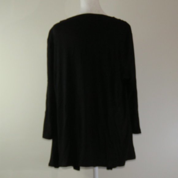 Croft & Borrow 3/4 Sleeve Black Floral Pullover Blouse and Faux Sweater Size XL - Picture 5 of 7